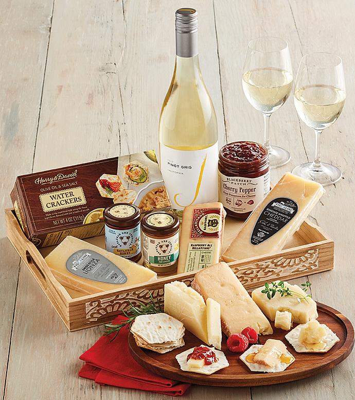 Vintner's Choice Cheese and Honey Tray with Wine